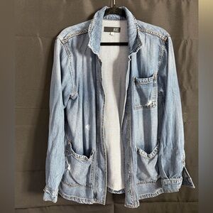 Kut from the Kloth Distressed Blue Denim Jacket